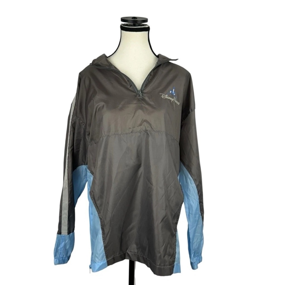Disney Parks Windbreaker Pullover Gray Blue Half Zip Unisex Adult Size XS - Picture 4 of 9